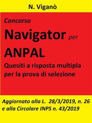 cover image of Concorso Navigator per ANPAL.  1360 Quesiti per la prova selettiva